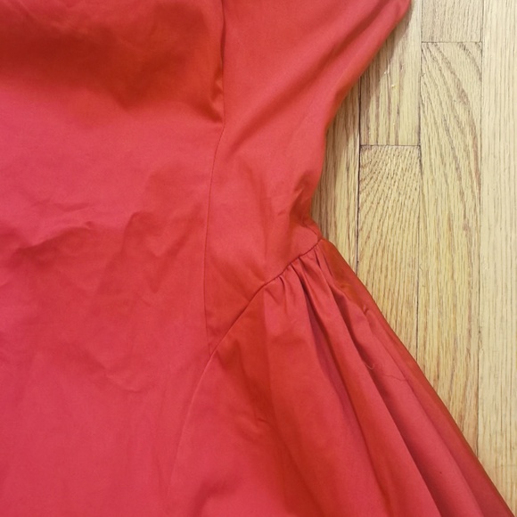 HELSA Stretch Cotton Sateen Dress Red - Picture 6 of 9